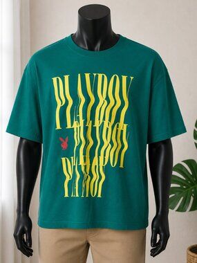 Playboy Teal Graphic T-Shirt size M